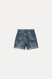 TRF HIGH-RISE MOM FIT DENIM BERMUDA SHORTS