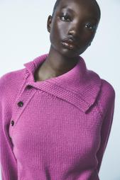 KNIT SWEATER WITH ASYMMETRIC NECKLINE