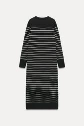 STRIPED LONG KNIT DRESS