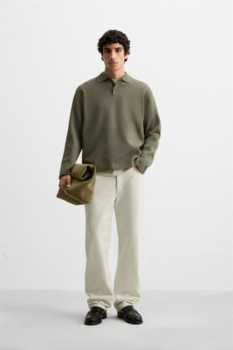 VISCOSE BLEND KNIT POLO SHIRT