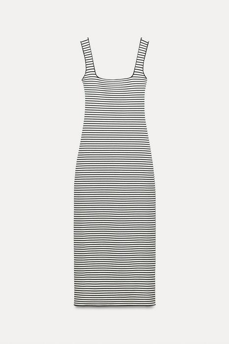 STRETCH KNIT MIDI DRESS