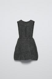 EMBROIDERED KNIT PINAFORE DRESS