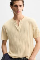 PLEATED T-SHIRT WITH BUTTONS