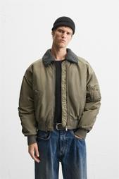 BOMBER JACKET WITH DETACHABLE COLLAR