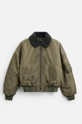 BOMBER JACKET WITH DETACHABLE COLLAR