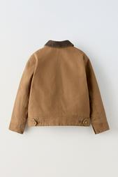 FADED JACKET WITH CORDUROY COLLAR