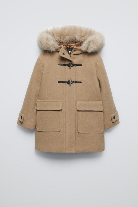 WOOL BLEND DUFFLE COAT WITH TOGGLES