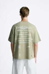 PAINT SPLATTER T-SHIRT WITH SLOGANS