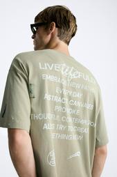 PAINT SPLATTER T-SHIRT WITH SLOGANS