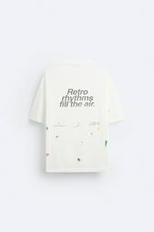 PAINT SPLATTER T-SHIRT WITH SLOGANS