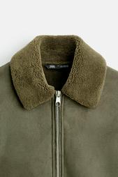 FAUX SUEDE CONTRAST JACKET