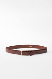 LEATHER BELT WITH SQUARE BUCKLE