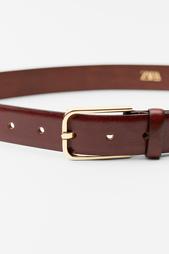 LEATHER BELT WITH SQUARE BUCKLE