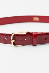 LEATHER BELT WITH SQUARE BUCKLE