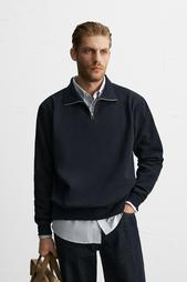 BASIC QUARTER ZIP SWEATSHIRT