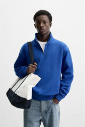 BASIC QUARTER ZIP SWEATSHIRT