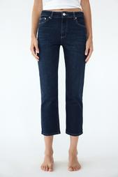 SLIM FIT CROPPED MID-RISE FLARED JEANS