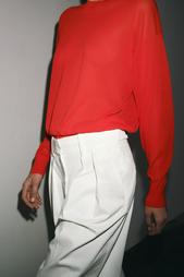 ZW COLLECTION TWILL DARTED TROUSERS