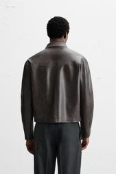 FADED LEATHER EFFECT JACKET