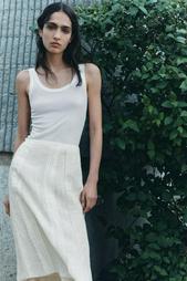 ZW COLLECTION LINEN BLEND MIDI SKIRT