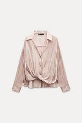 SATIN SHIRT WITH KNOT