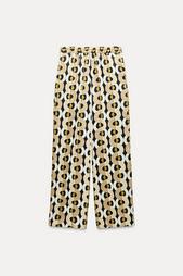 GEOMETRIC PRINT STRAIGHT-LEG TROUSERS