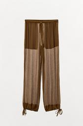 ZW COLLECTION SEMI-SHEER TROUSERS WITH TIES