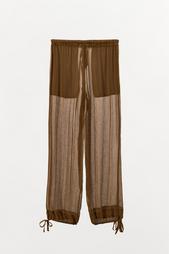 ZW COLLECTION SEMI-SHEER TROUSERS WITH TIES