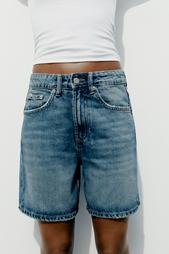 TRF MID-RISE DENIM BERMUDA SHORTS