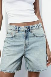 TRF MID-RISE DENIM BERMUDA SHORTS