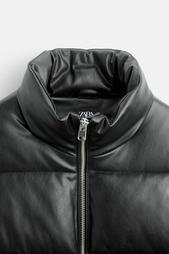 LEATHER EFFECT PUFFER JACKET