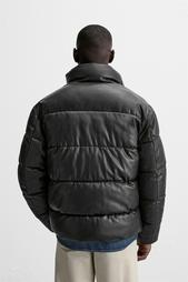 LEATHER EFFECT PUFFER JACKET