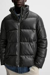 LEATHER EFFECT PUFFER JACKET