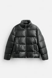 LEATHER EFFECT PUFFER JACKET