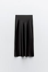 SATIN MIDI SKIRT