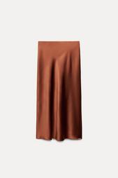 SATIN MIDI SKIRT