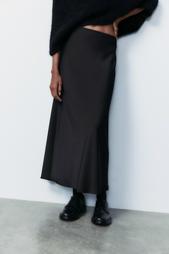 SATIN MIDI SKIRT