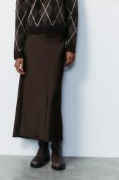 SATIN MIDI SKIRT