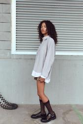 OVERSIZED POPLIN SHIRT WITH DOUBLE CUFFS