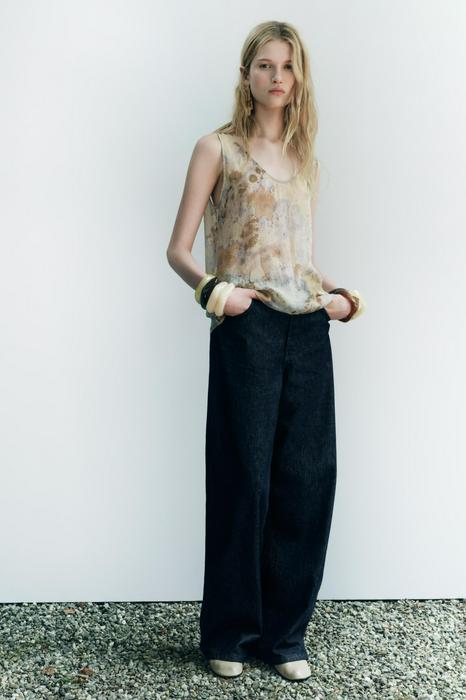 ZW COLLECTION PRINTED SEMI-SHEER TOP