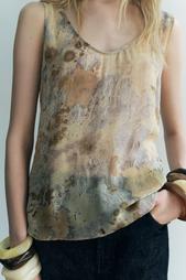 ZW COLLECTION PRINTED SEMI-SHEER TOP