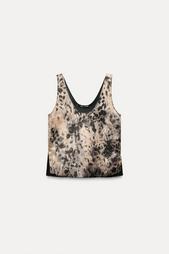 ZW COLLECTION CREASED-EFFECT PRINTED TOP