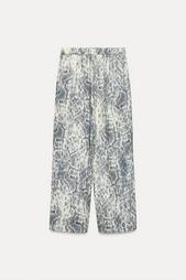 ANIMAL PRINT WIDE-LEG TROUSERS