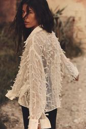 SEMI-SHEER FRINGED SHIRT