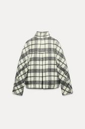 CHECKED HIGH-NECK JACKET