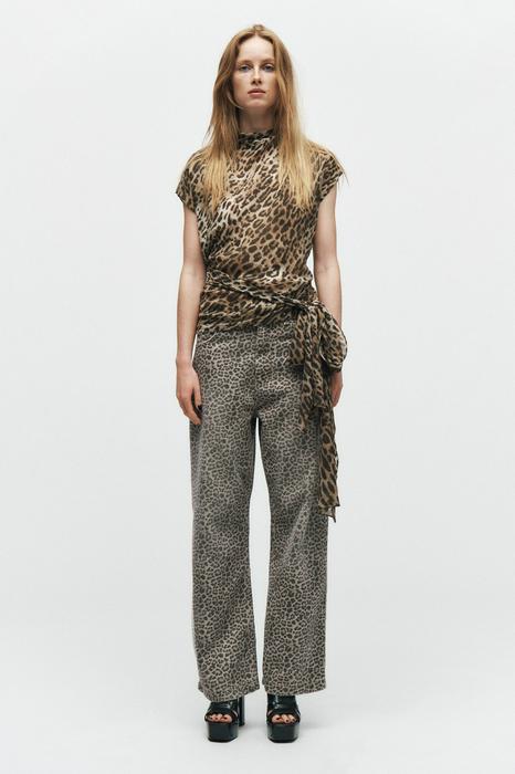 ZW COLLECTION BALLOON-FIT ANIMAL PRINT JEANS