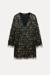 MINI DRESS WITH FRINGING AND SEQUINS