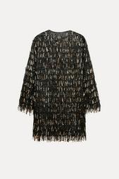 MINI DRESS WITH FRINGING AND SEQUINS