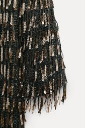 MINI DRESS WITH FRINGING AND SEQUINS