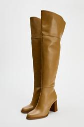 OVER-THE-KNEE HIGH HEEL LEATHER BOOTS